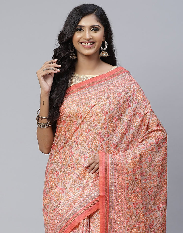 Cotton Linen Printed Saree