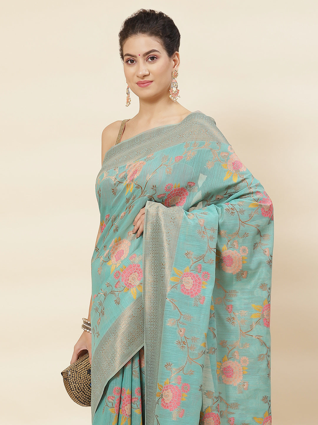 Zari Jaal Woven Cotton Saree