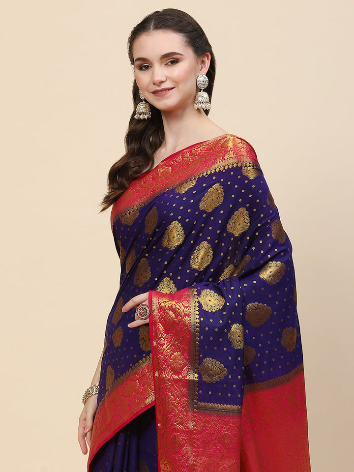 Zari Border Booti Handloom Woven Saree
