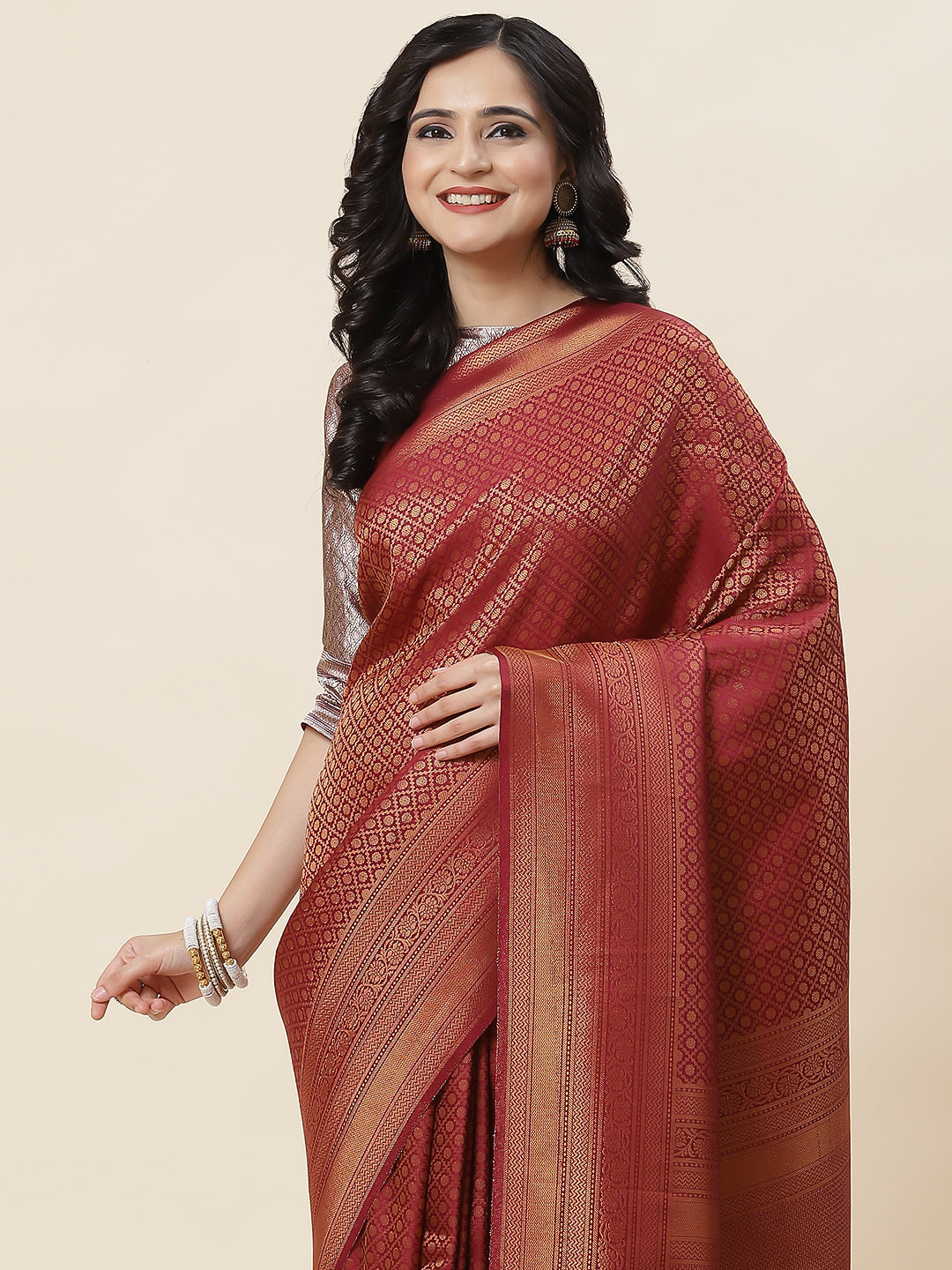 Zari Jaal Woven Handloom Saree