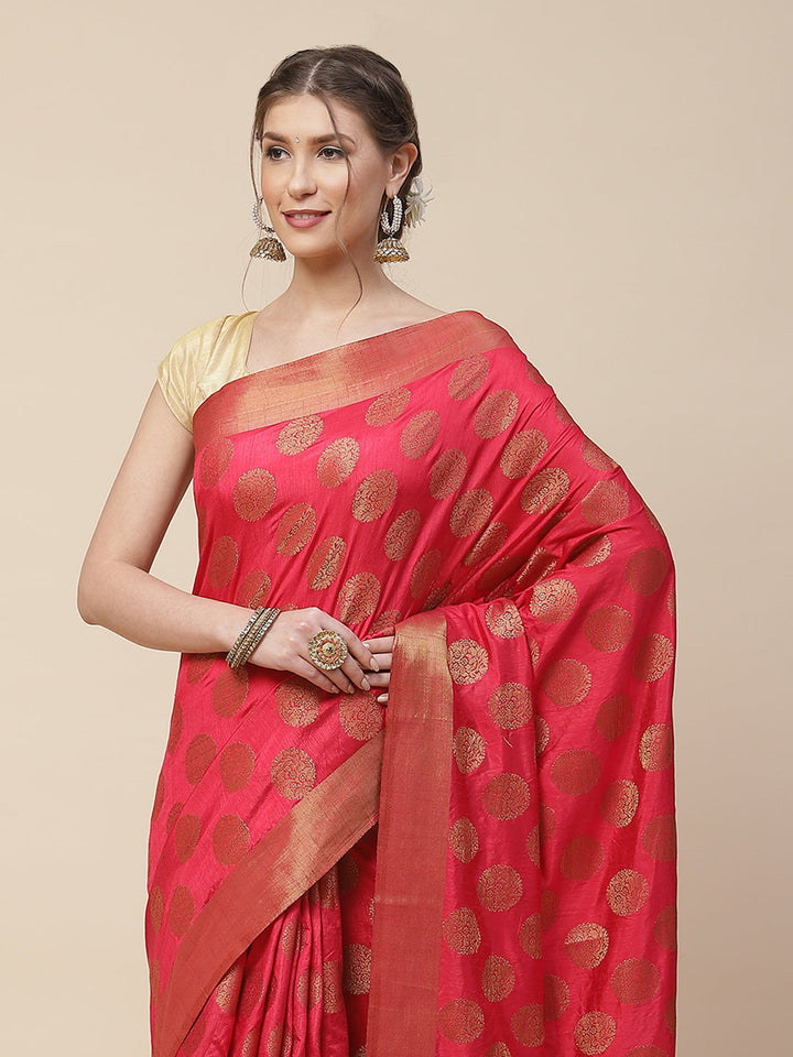 Ethnic Motifs Art Handloom Woven Saree