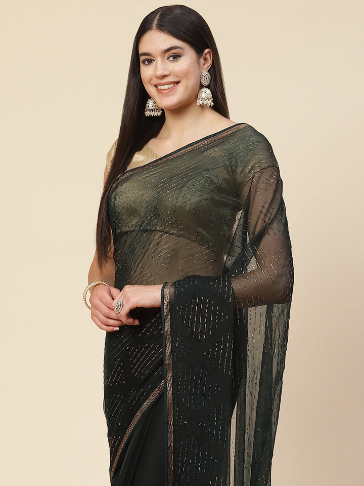 Swarovski Embroidered Chiffon Saree