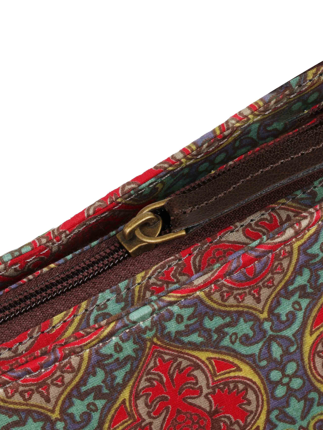 Multicolor Printed Cotton Handbag With Pouch
