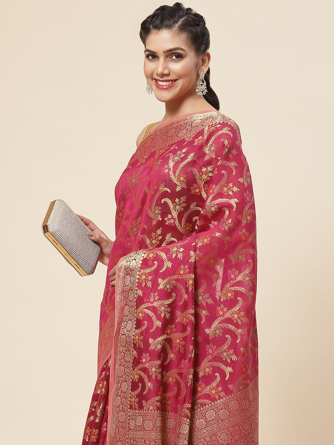 Zari Jaal Woven Cotton Saree