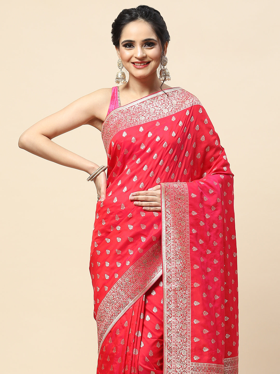 Swarovski Embroidered Banarasi Handloom Saree