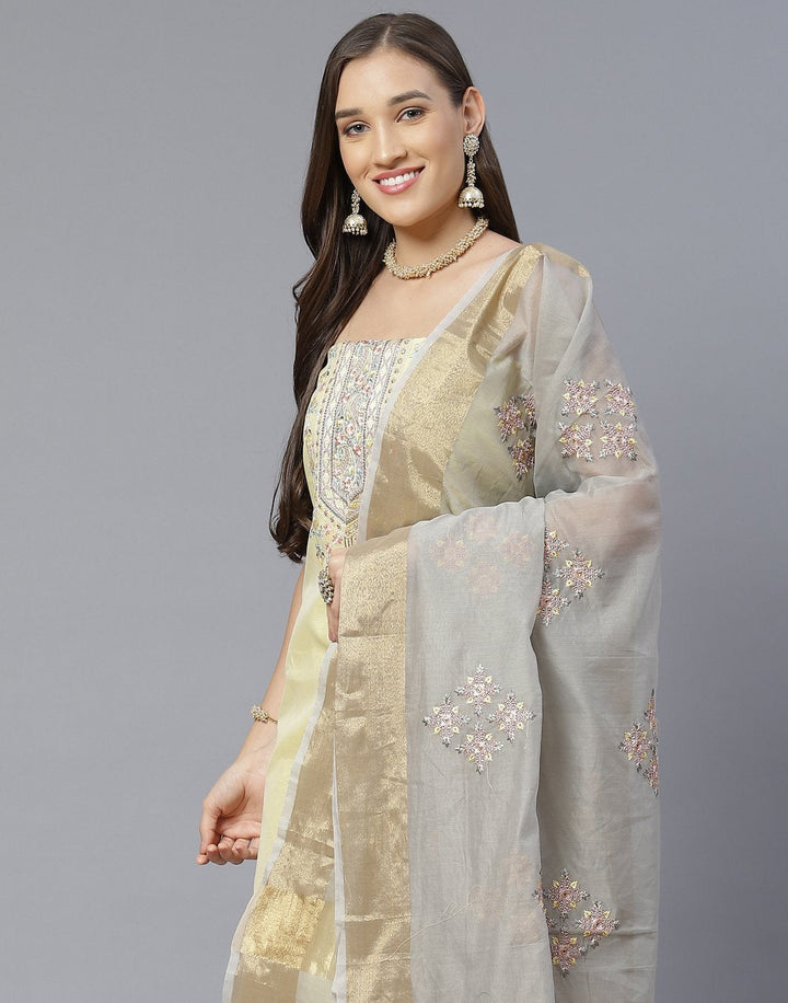 Chanderi Embroidered Suit Piece