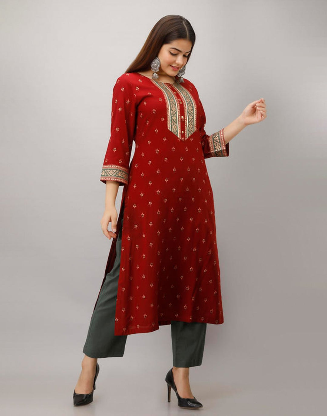 Printed Cotton Kurti With Pant