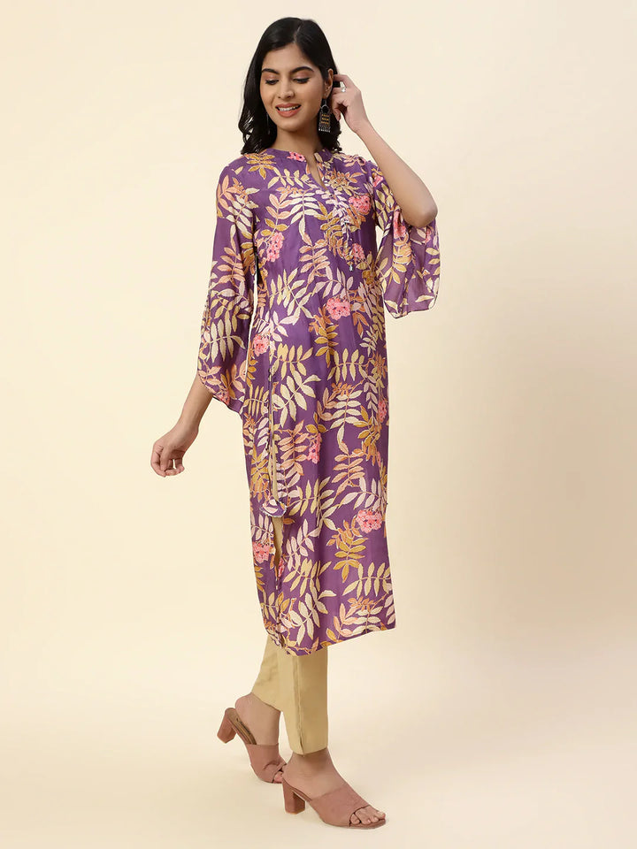 Floral Printed Muslin Kurta