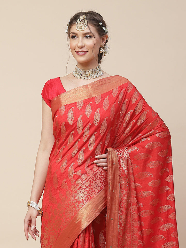 Zari Work Woven Art Handloom Saree