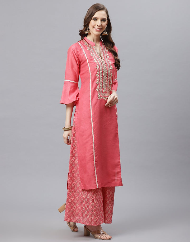 Elegant Chanderi Kurta Plazzo Set