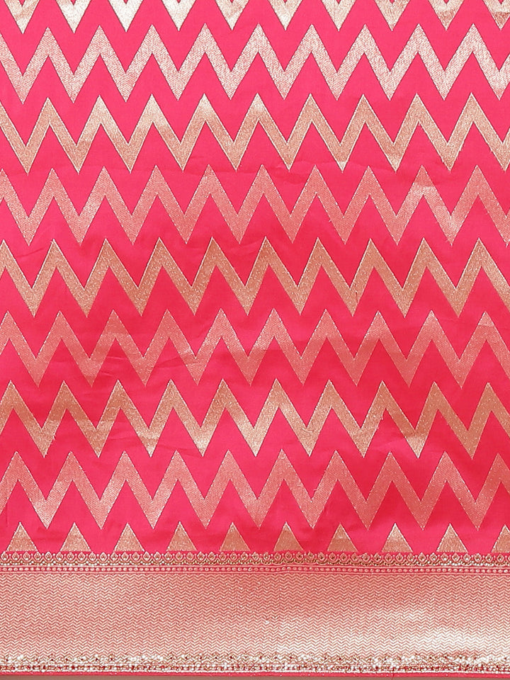 Zig Zag Banarasi Embroidered Saree