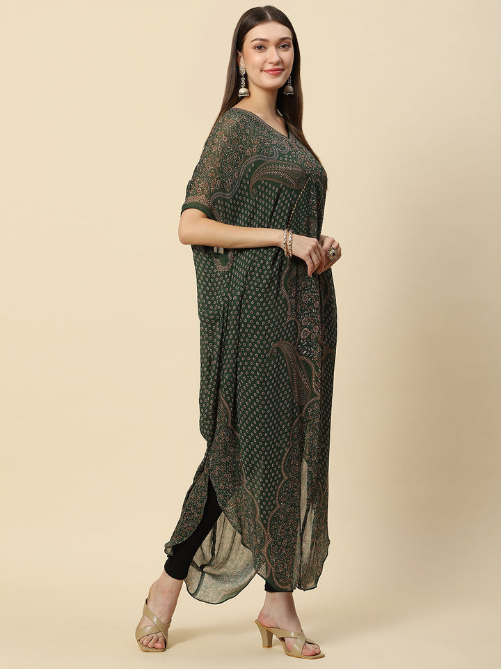 Digital Printed Georgette Kaftan Kurta