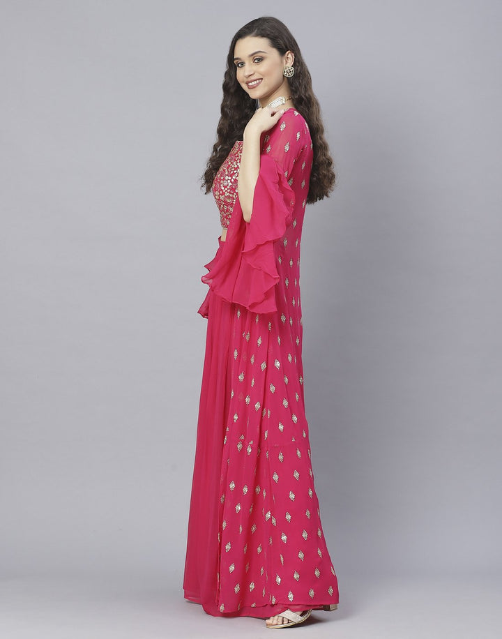 Rani Georgette Salwar Kameez with Shrug