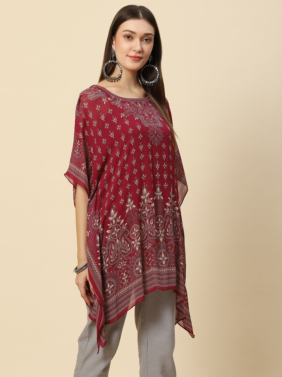 Digital Printed Georgette Kaftan Kurta