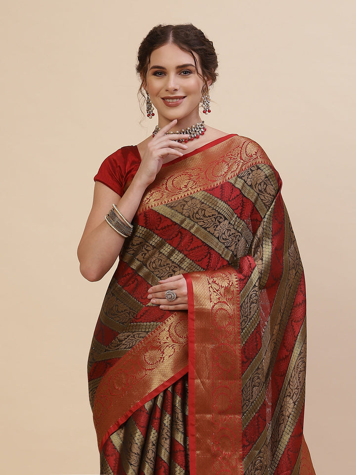 Resham Jaal Cotton Woven Saree
