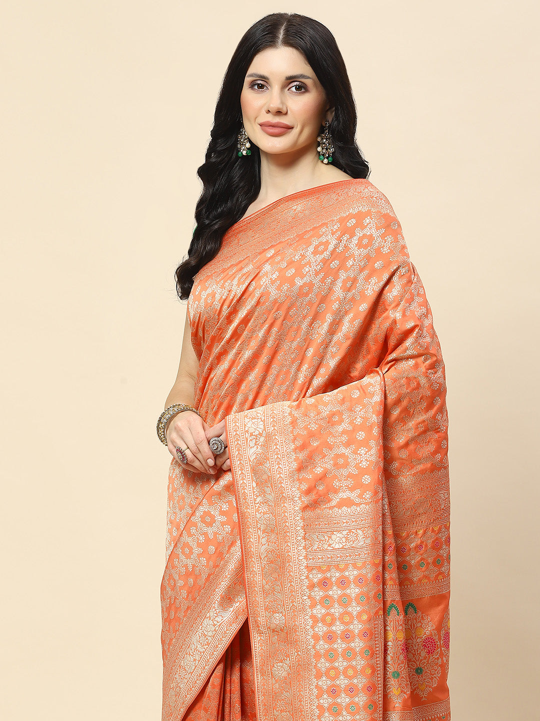 Zari Jaal Woven Art Silk Banarsi Saree