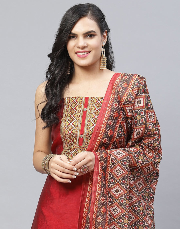 Chanderi Embroidered Suit piece