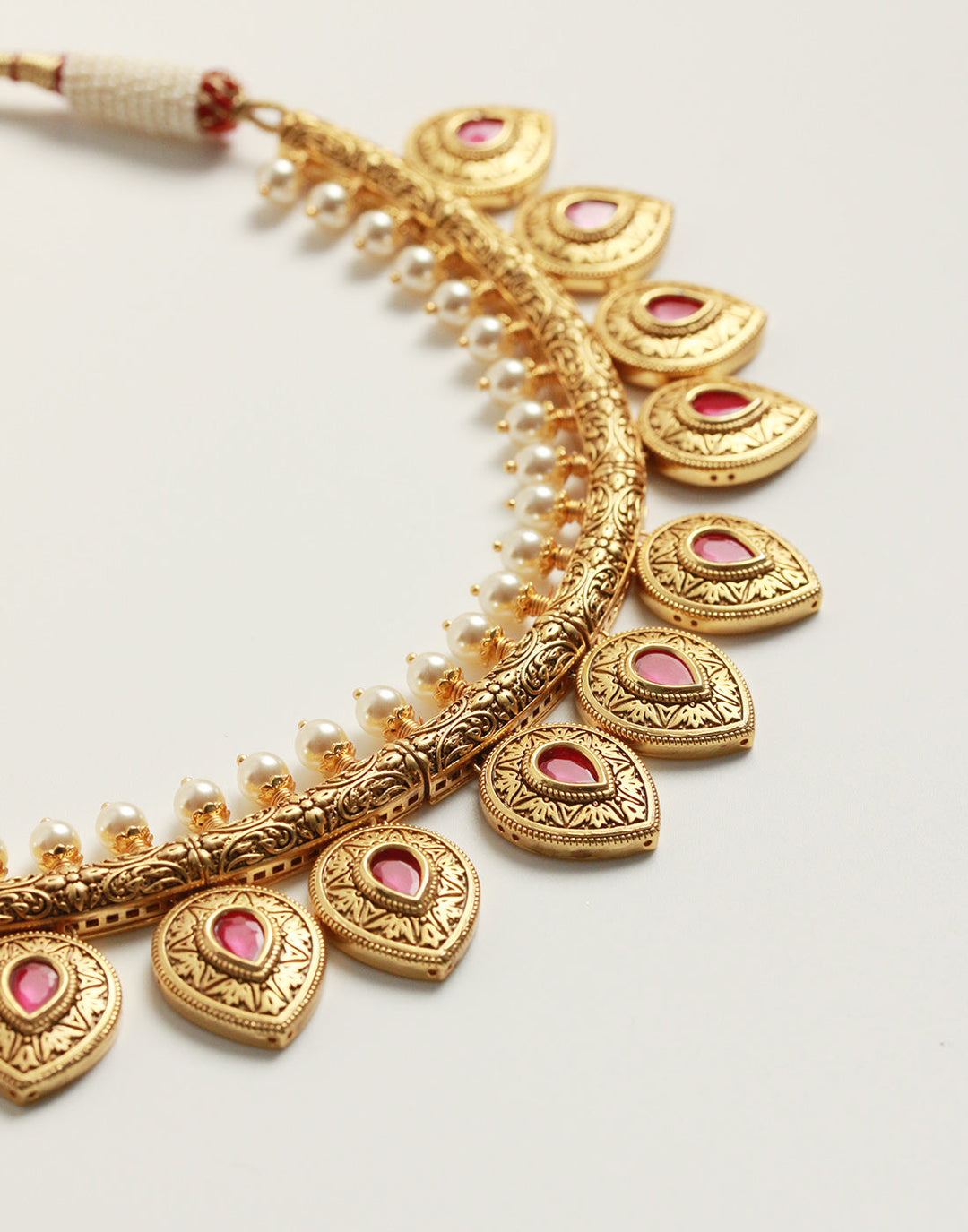 Colored Stone Necklace Set With Ear-Drop (Jhumki)