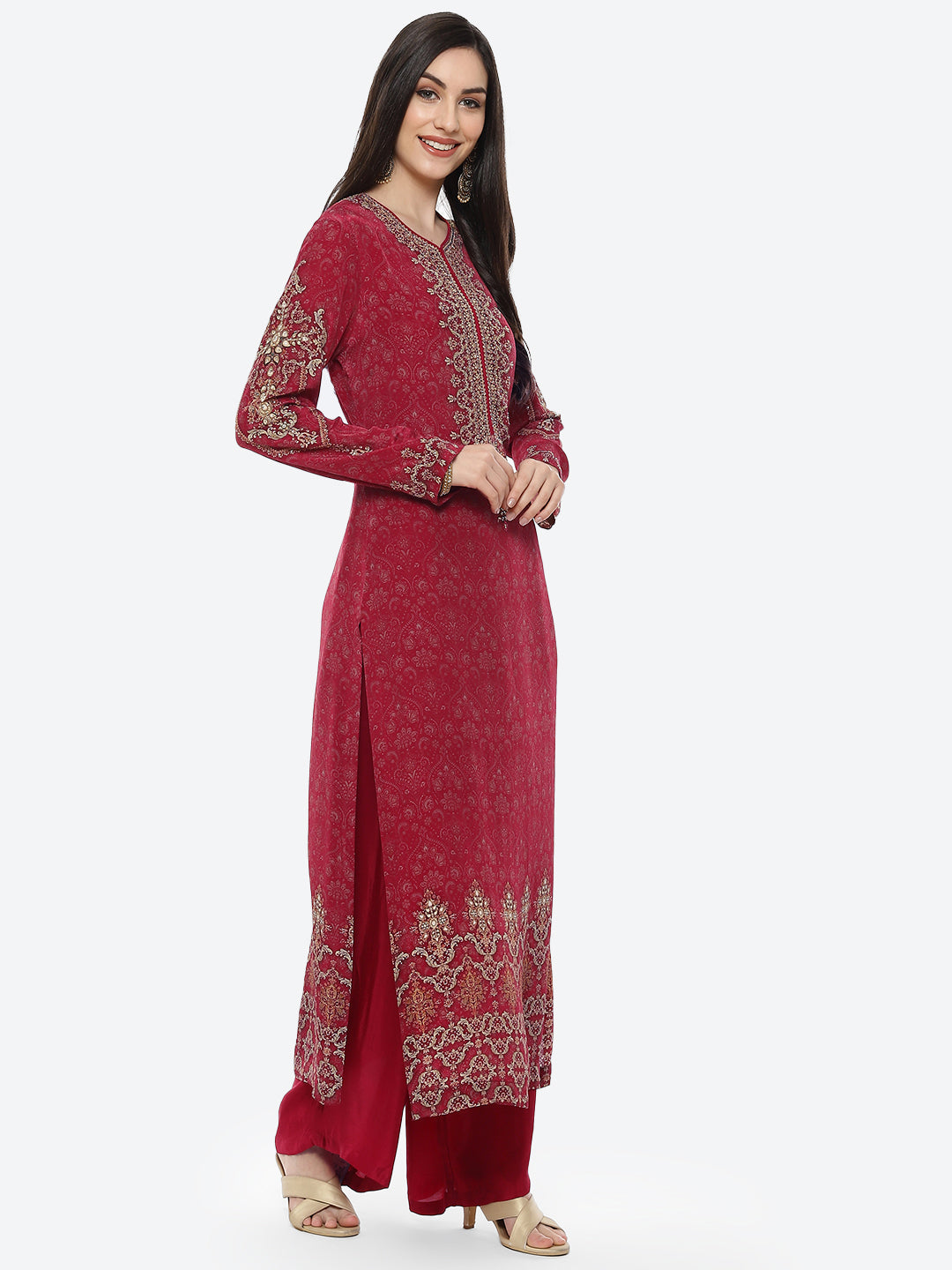 Green Digital Printed Crepe Salwaar Kameez Stitched Suit