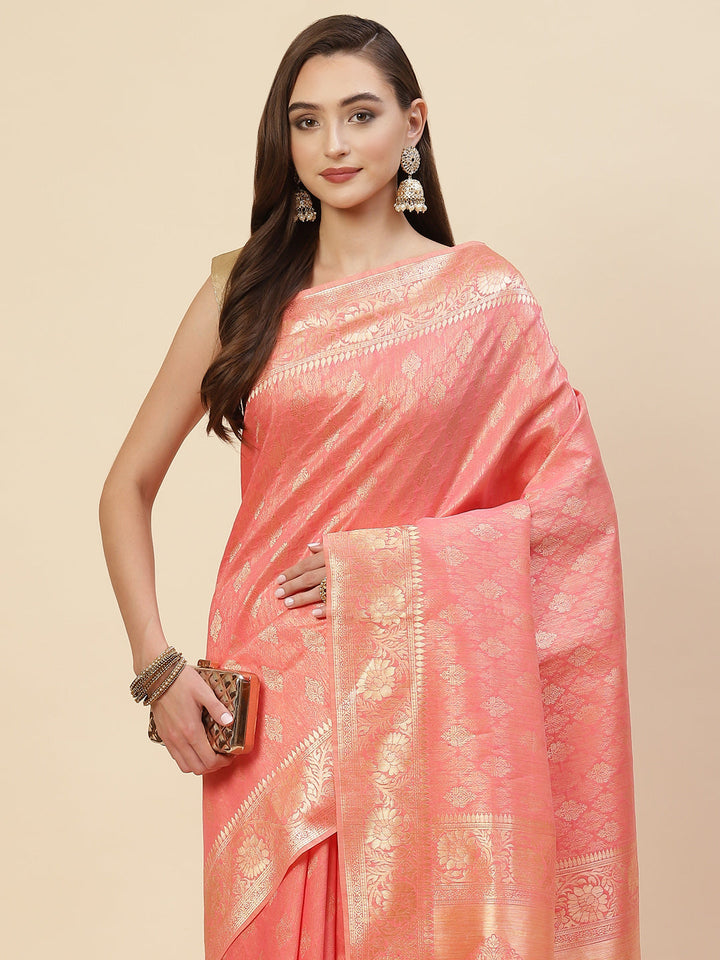 Zari Border Booti Cotton Woven Saree