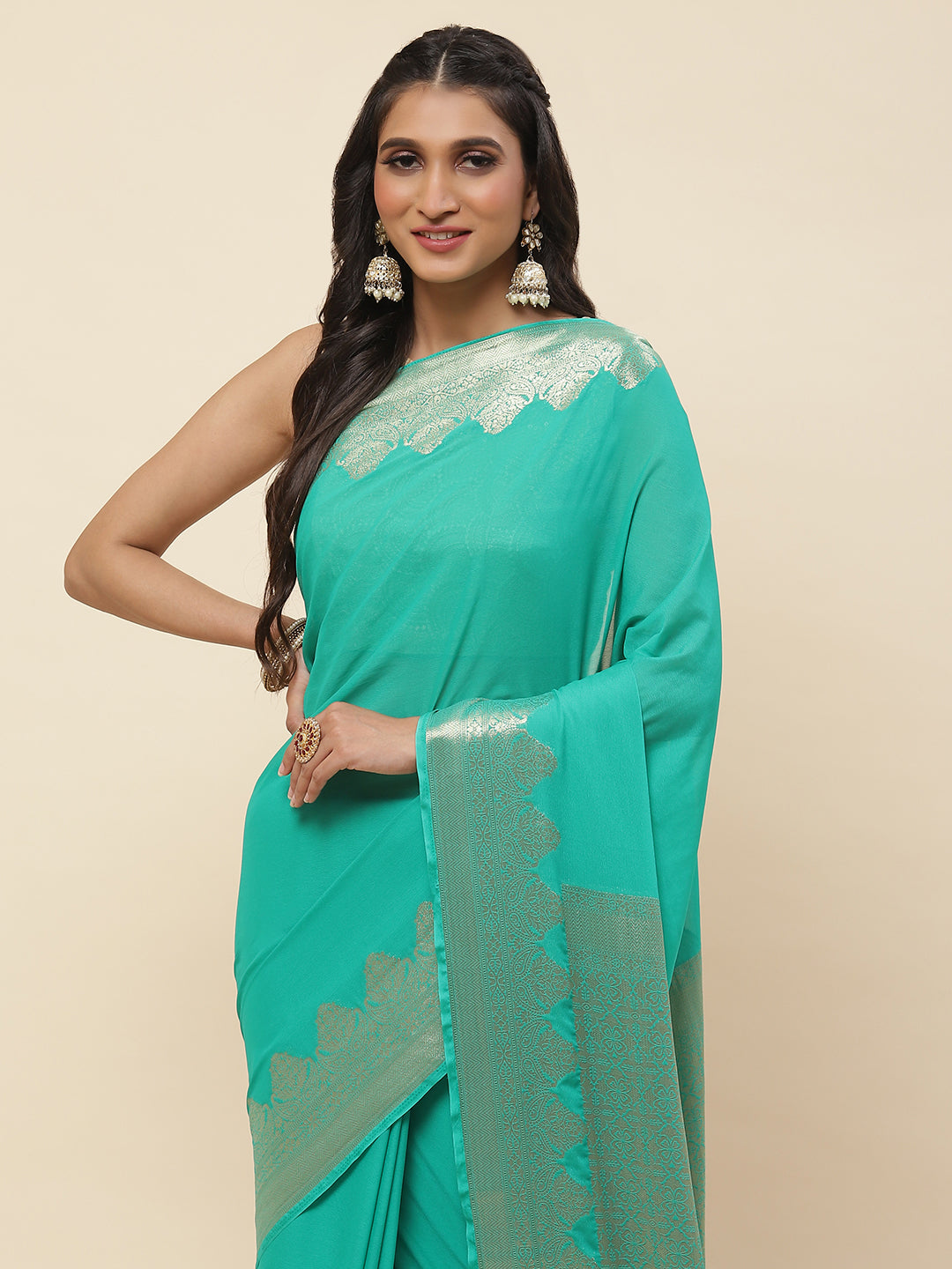 Zari Border Georgette Saree