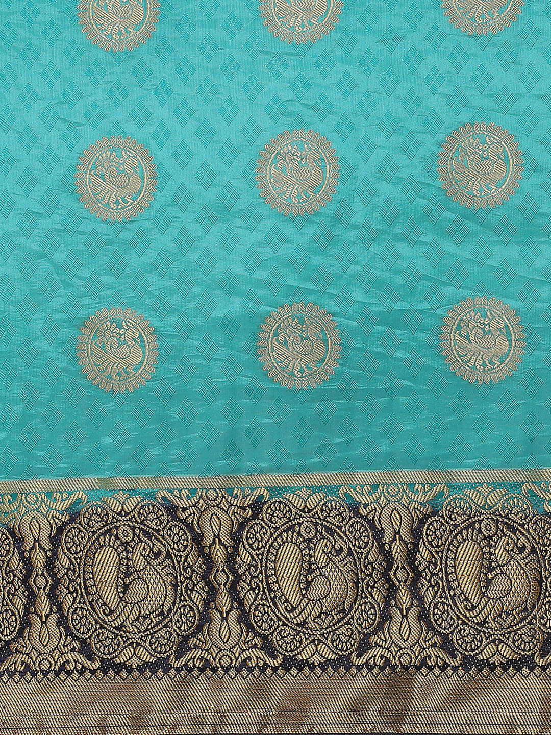 Zari Border Booti Art Handloom Woven Saree