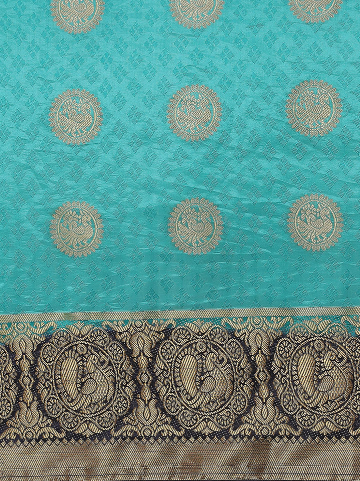 Zari Border Booti Art Handloom Woven Saree