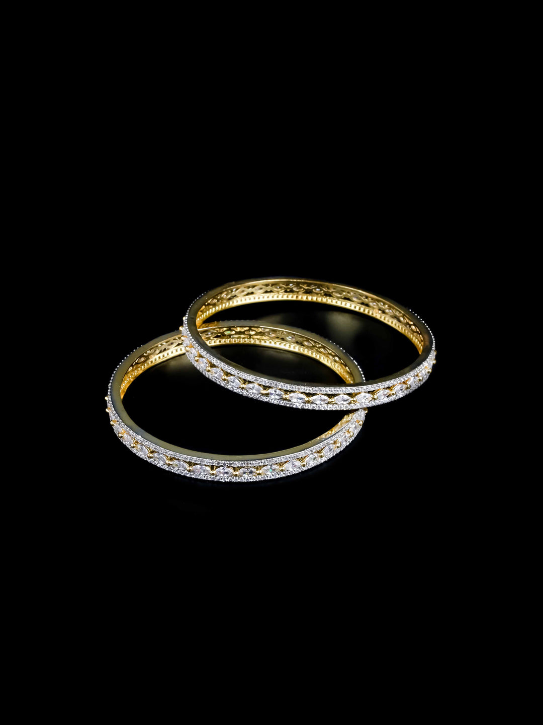 Gold &amp; White AD Bangles Set
