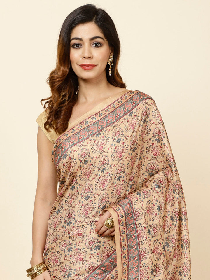 Printed Tussar Saree