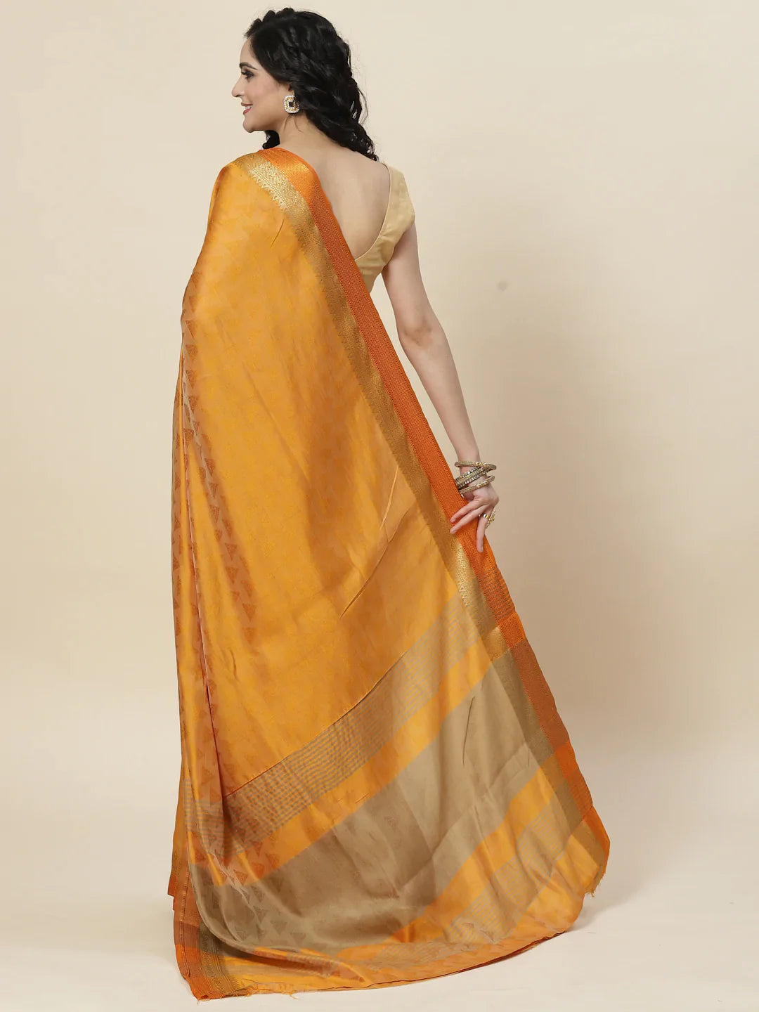 Plain Zari Border Handloom Woven Saree