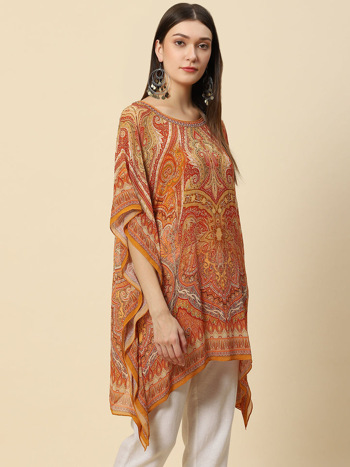 Digital Printed Georgette Kaftan Kurta