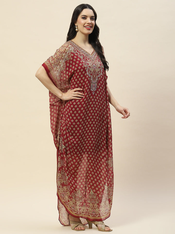 Digital Print Georgette Kaftan Kurta