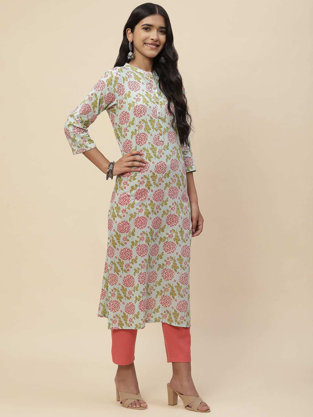 Floral Printed Cotton Kurta