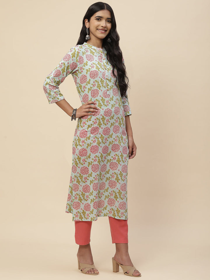 Floral Printed Cotton Kurta