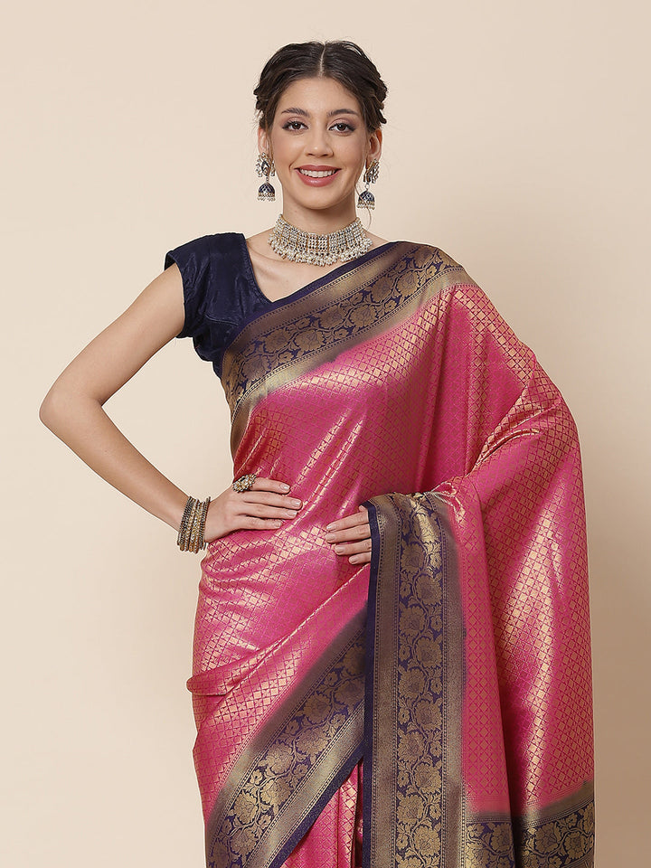 Brocade Zari Jaal Art Handloom Woven Saree