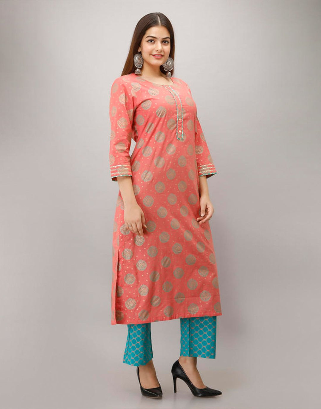 Printed Cotton Kurti With Pant