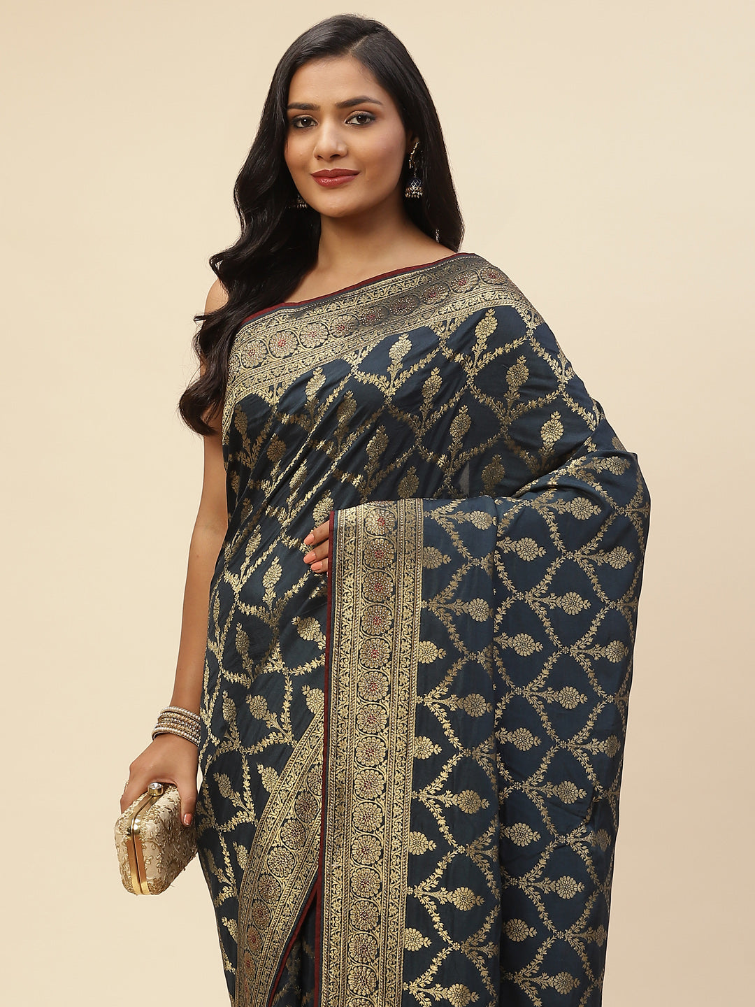 Resham Jaal Embroidered Banarasi Saree