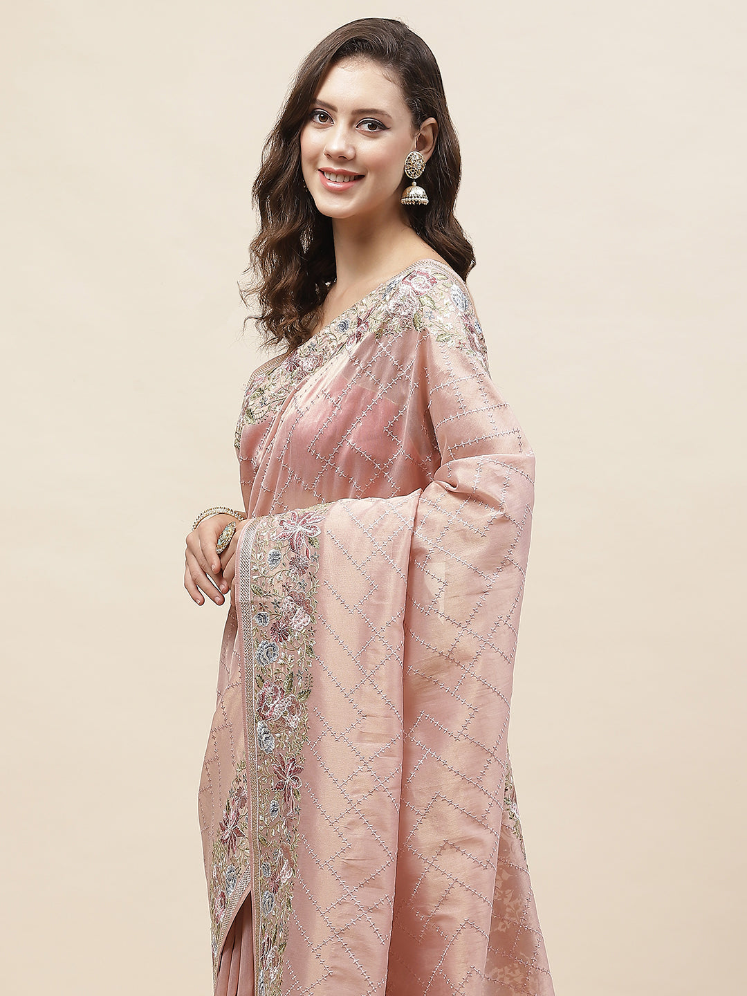 Resham Jaal Embroidery Banarsi Saree
