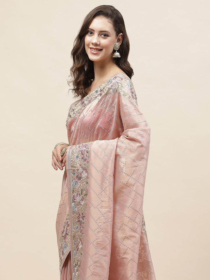 Resham Jaal Embroidery Banarsi Saree