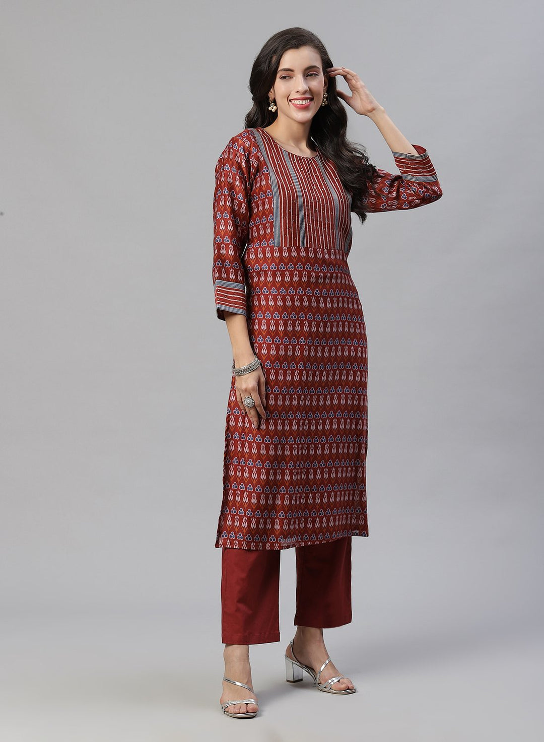 Printed Cotton Kurti With Pant