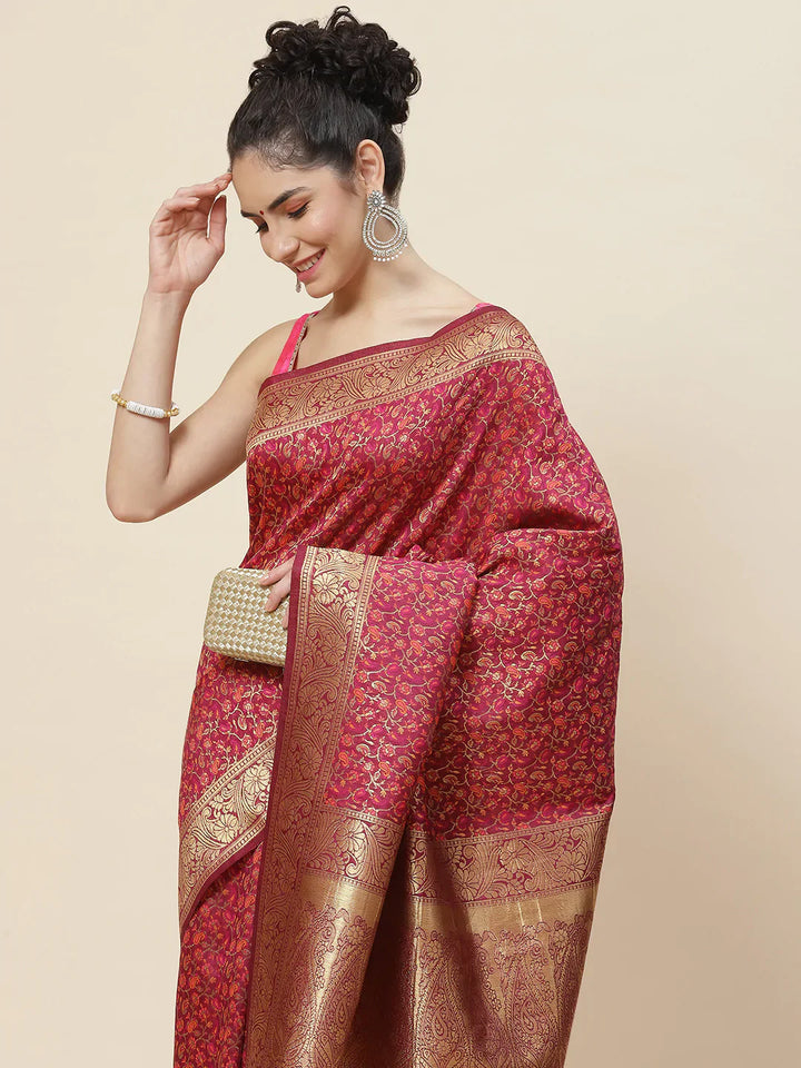 Zari Jaal Handloom Woven Saree