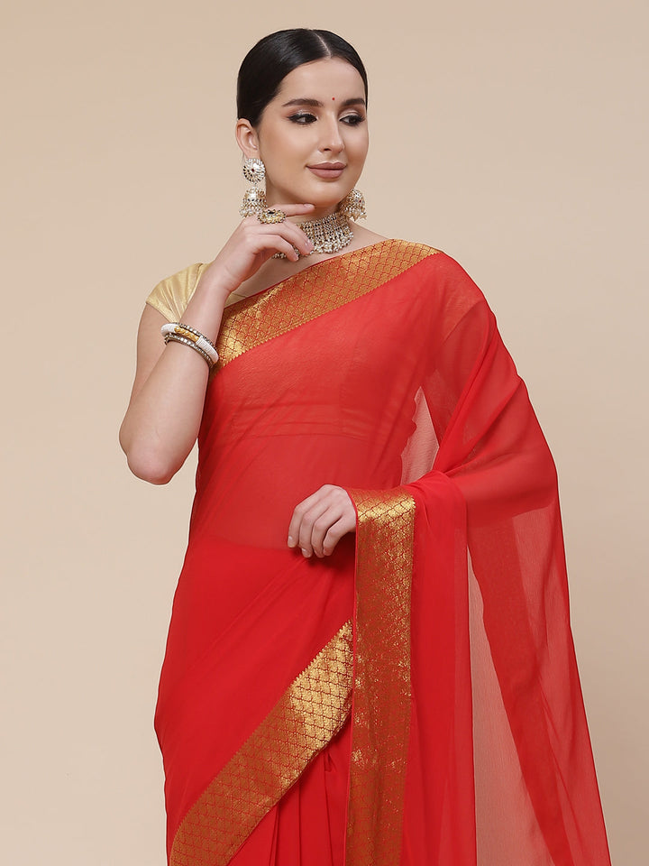 Chiffon Plain Saree