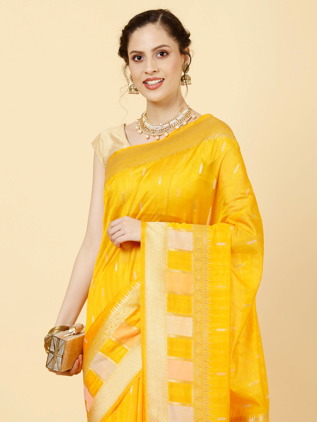 Zari Booti  Woven Saree