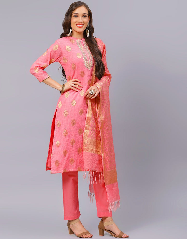 Straight Cotton Printed Salwar Kameez Stitched Suit