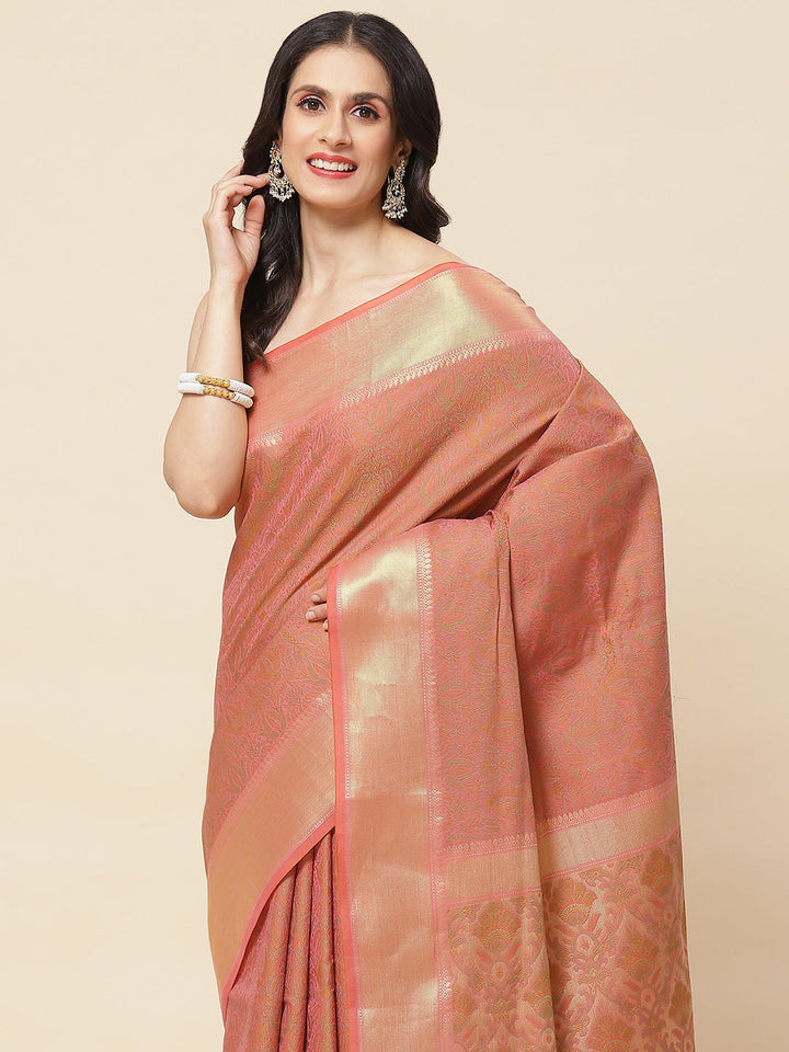 Resham Zari Booti Woven Cotton Saree