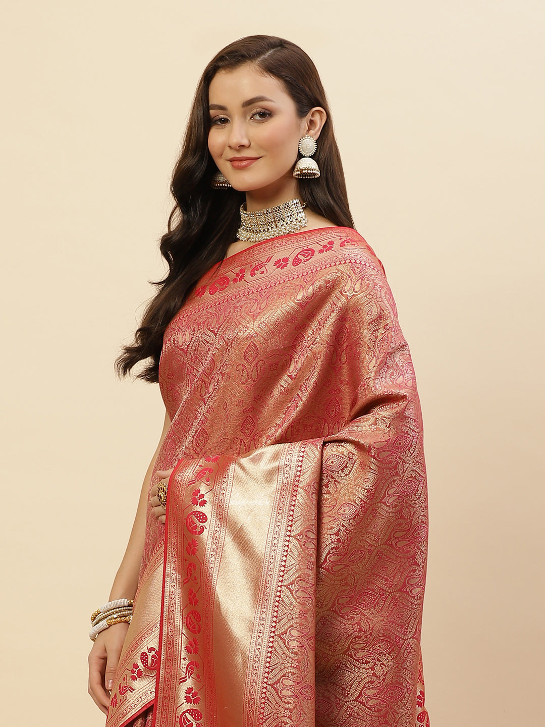 Brocade Zari Jaal Banarasi Woven Saree