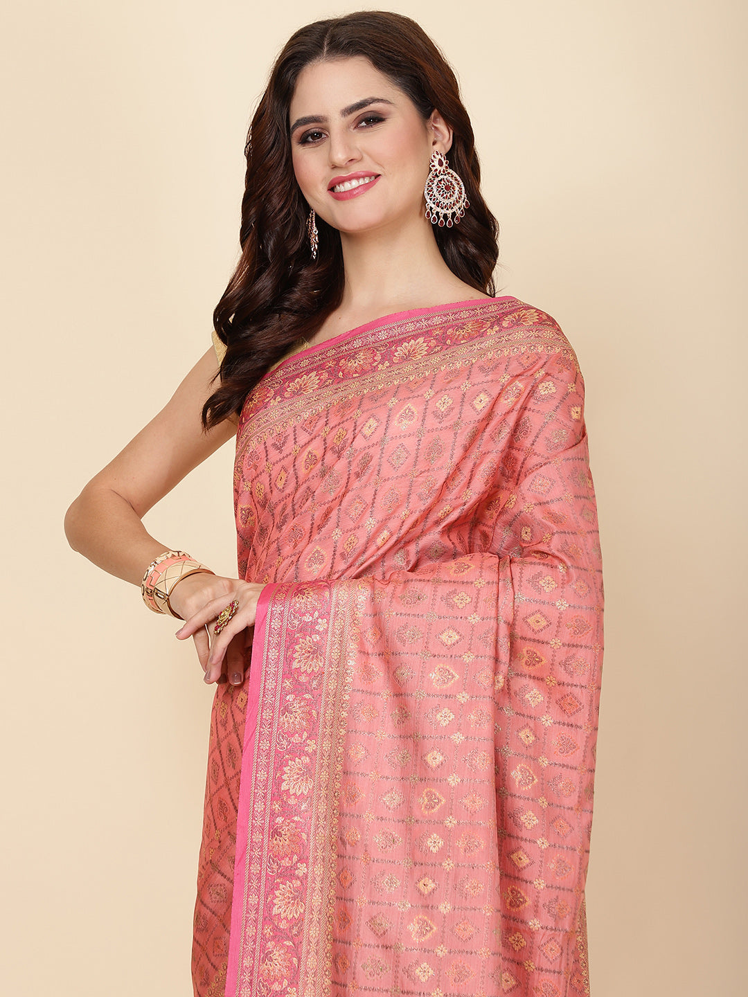Zari Jaal Woven Tussar Saree
