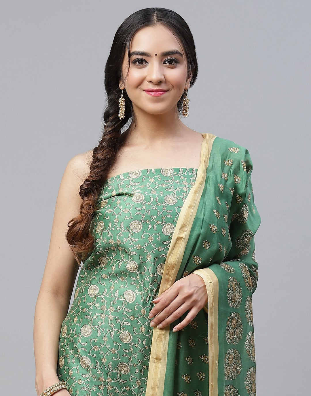 Fine Chanderi Printed Suit Piece