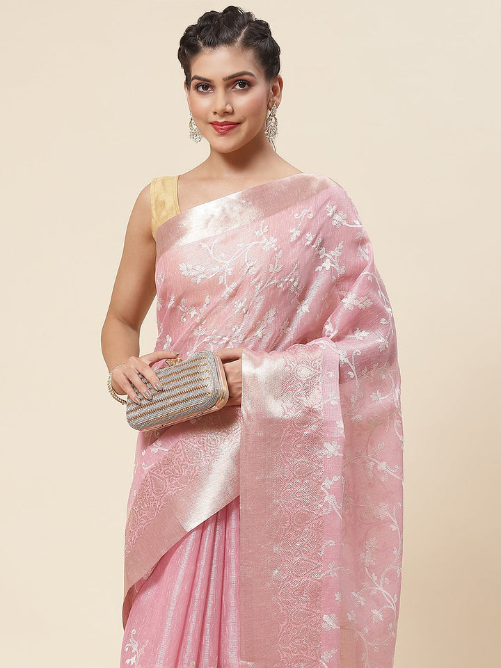 Resham Jaal Embroidered Cotton Saree