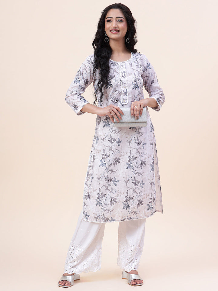 Floral Printed Cotton Kurta